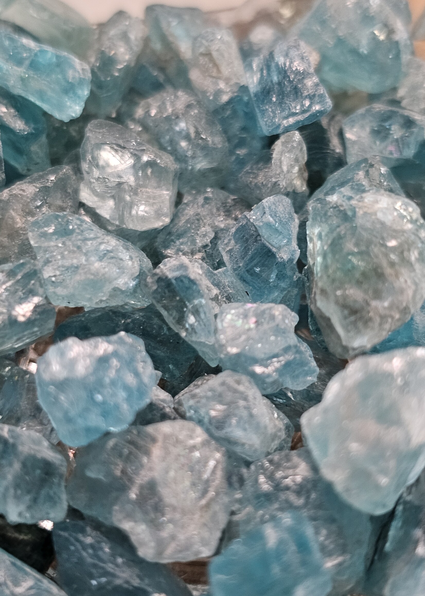 Blue Apatite Raw tiny pair