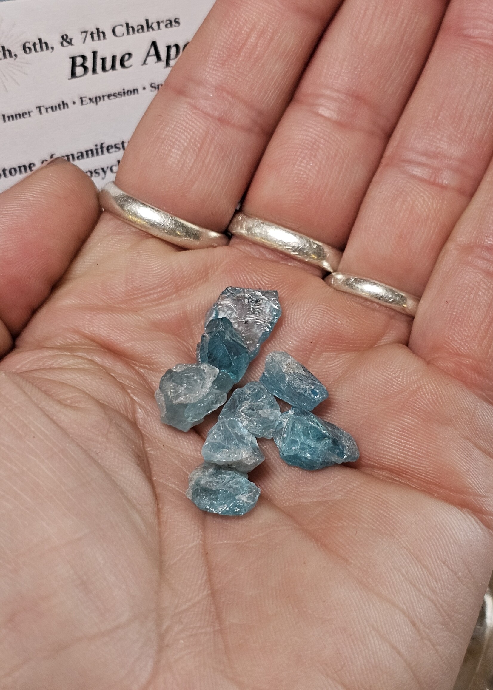 Blue Apatite Raw tiny pair
