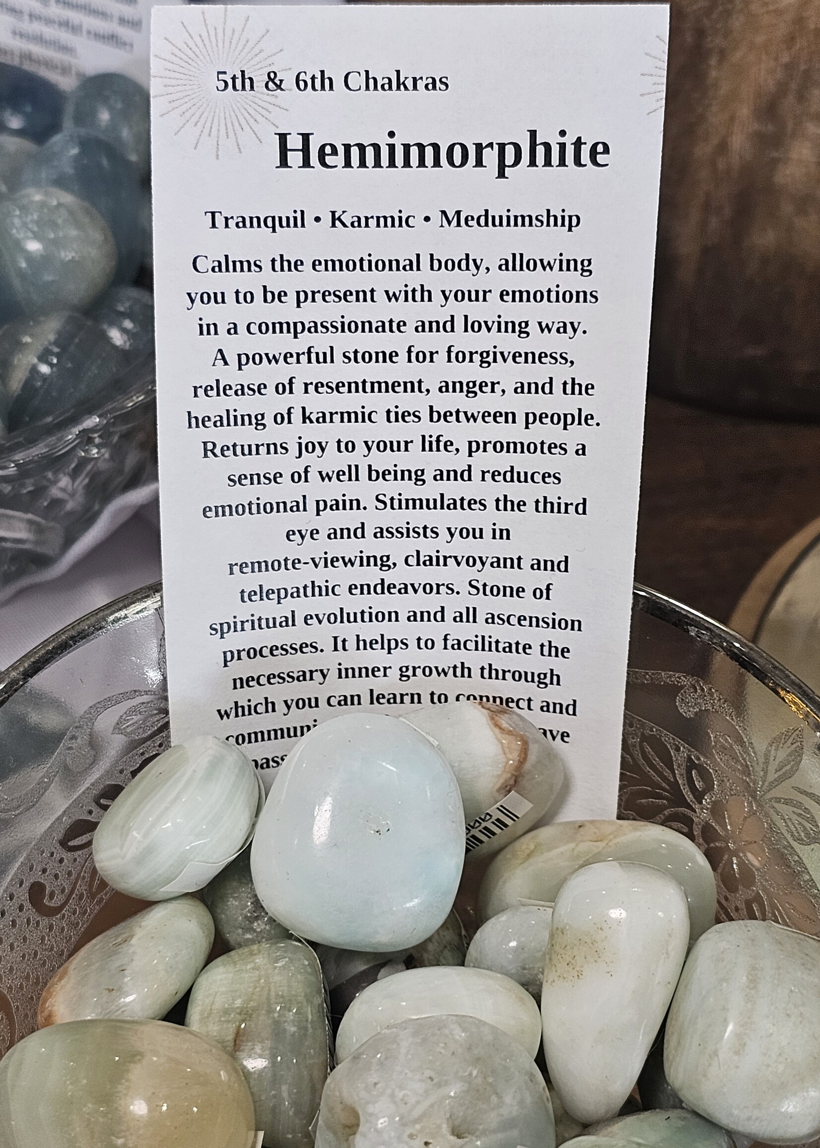 Hemimorphite Tumbled, Medium