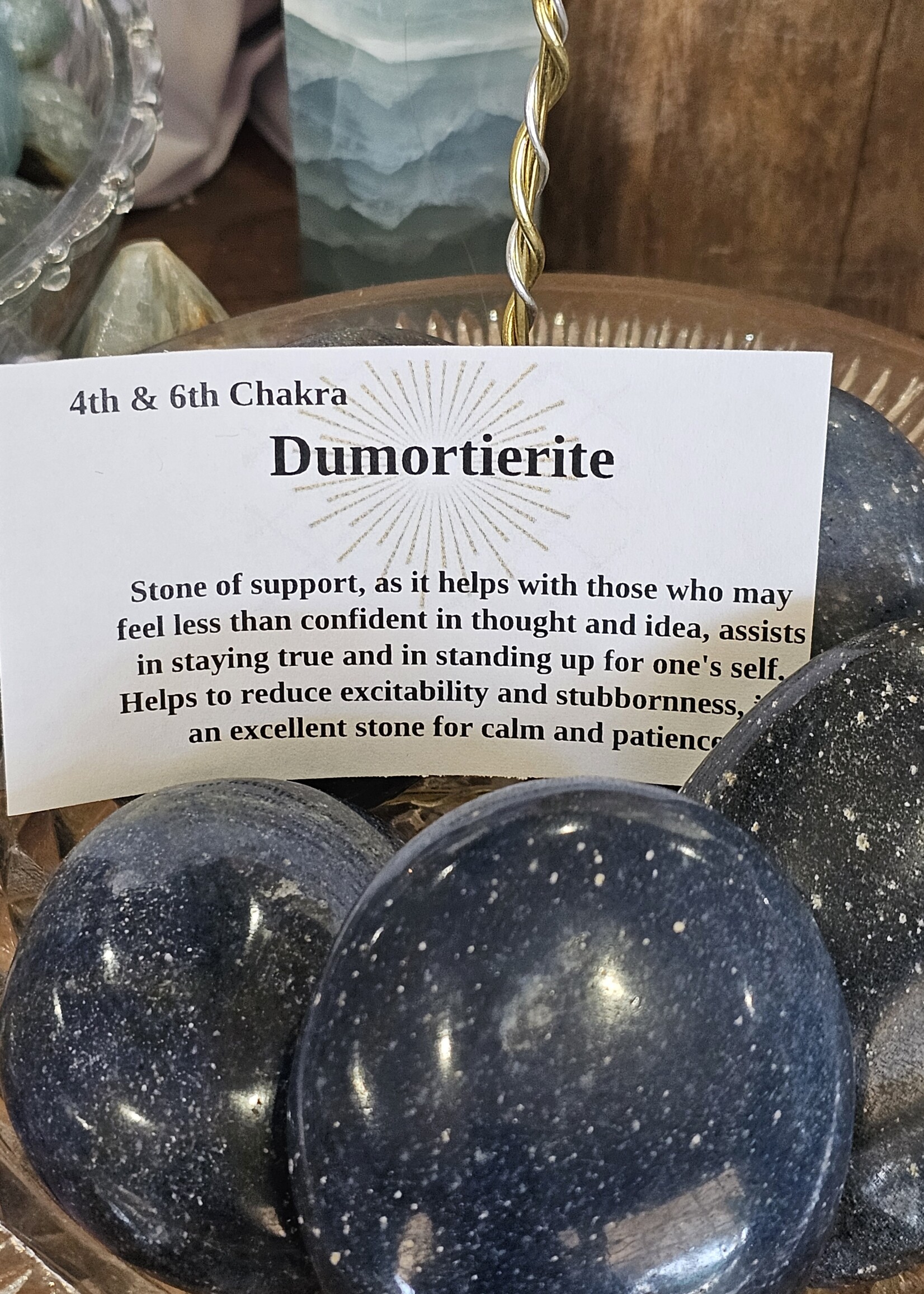 Dumortierite Palm Stone Lg 2.5x2x1 inch
