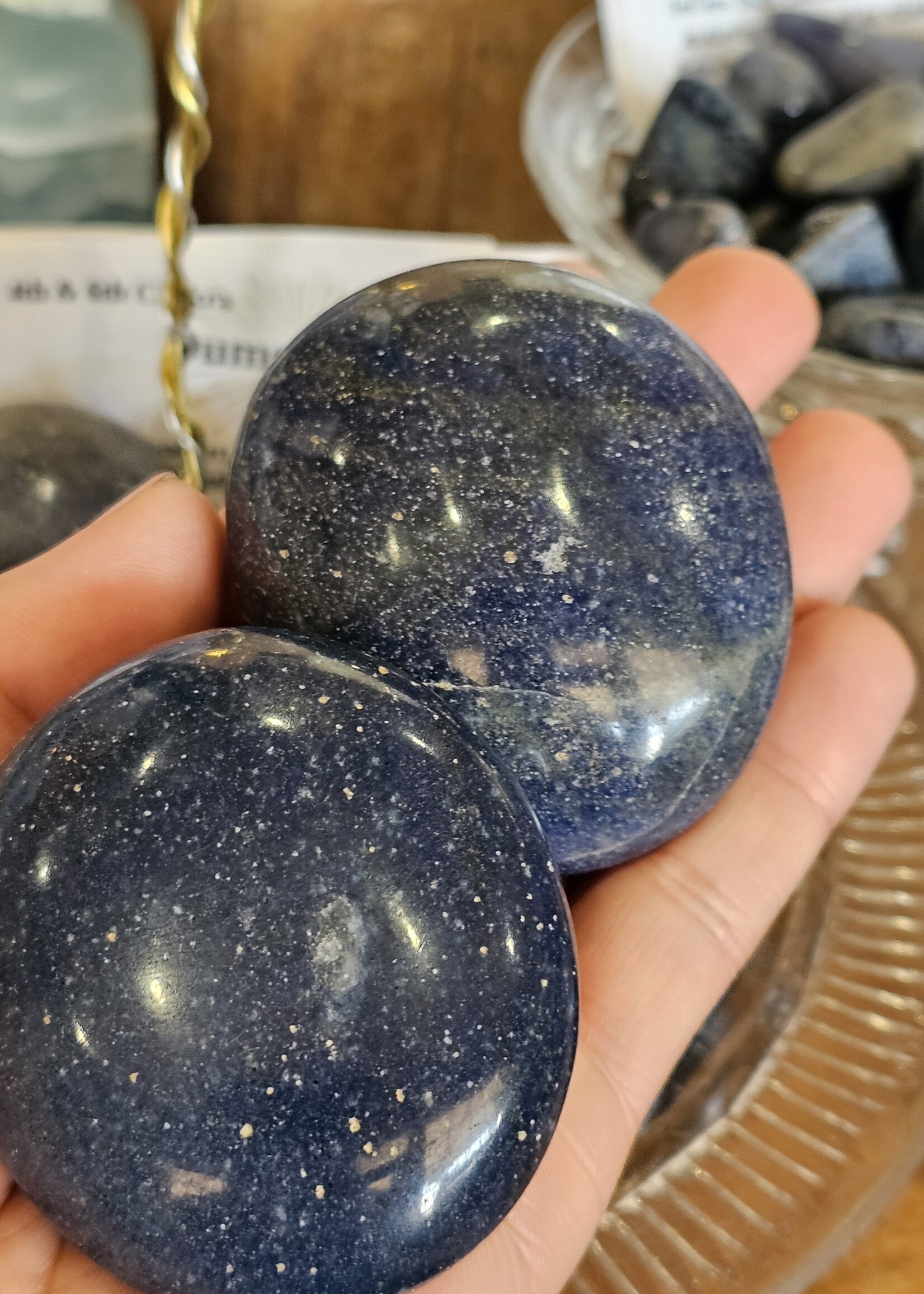 Dumortierite Palm Stone Lg 2.5x2x1 inch
