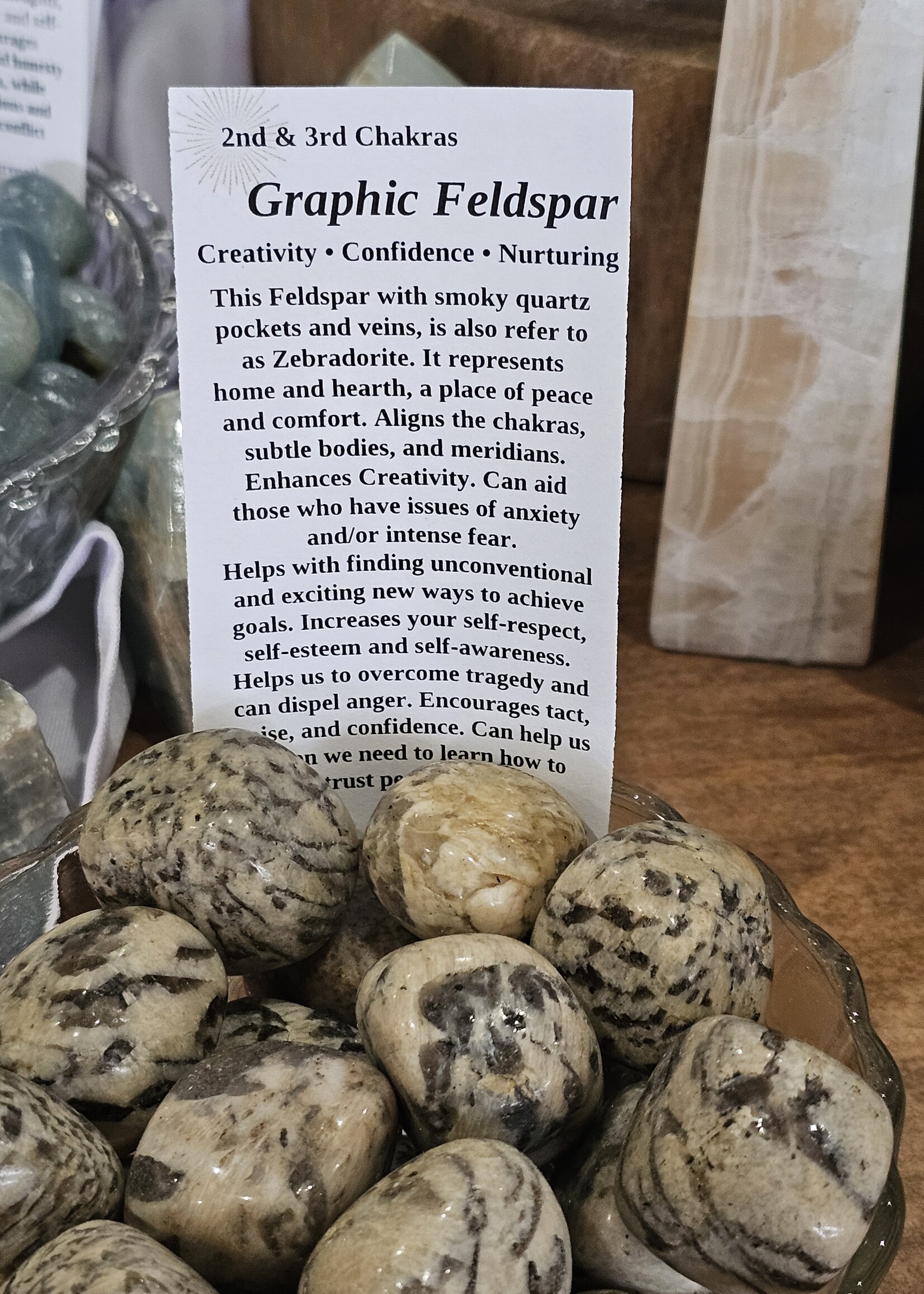 Graphic Feldspar (Zebradorite) Tumbled, Large