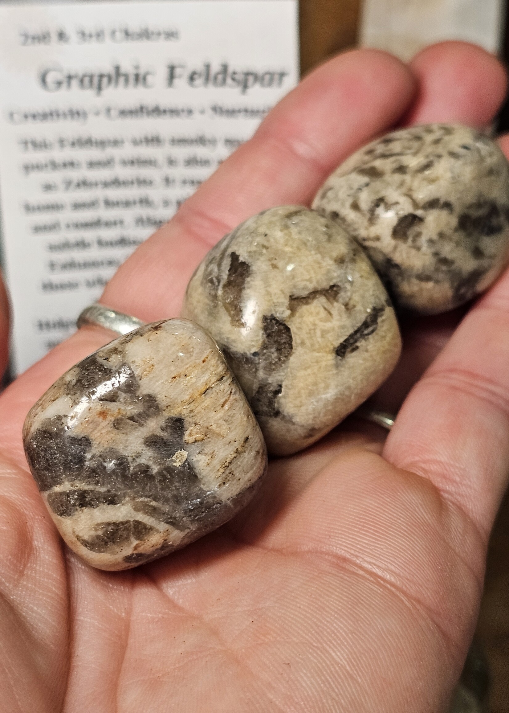 Graphic Feldspar (Zebradorite) Tumbled, Large