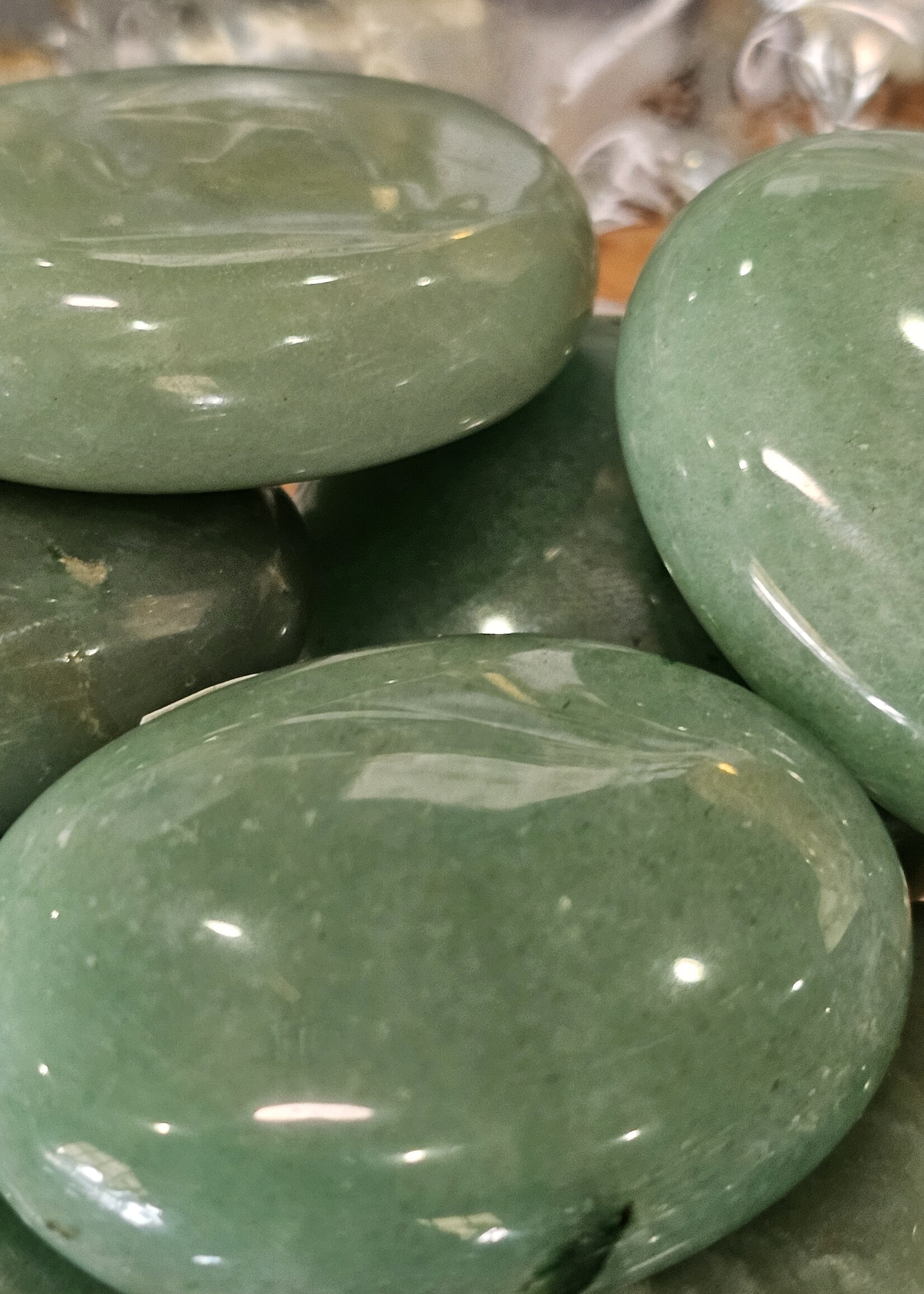 Green Aventurine Palm Stone, Medium 1.5" x 2"