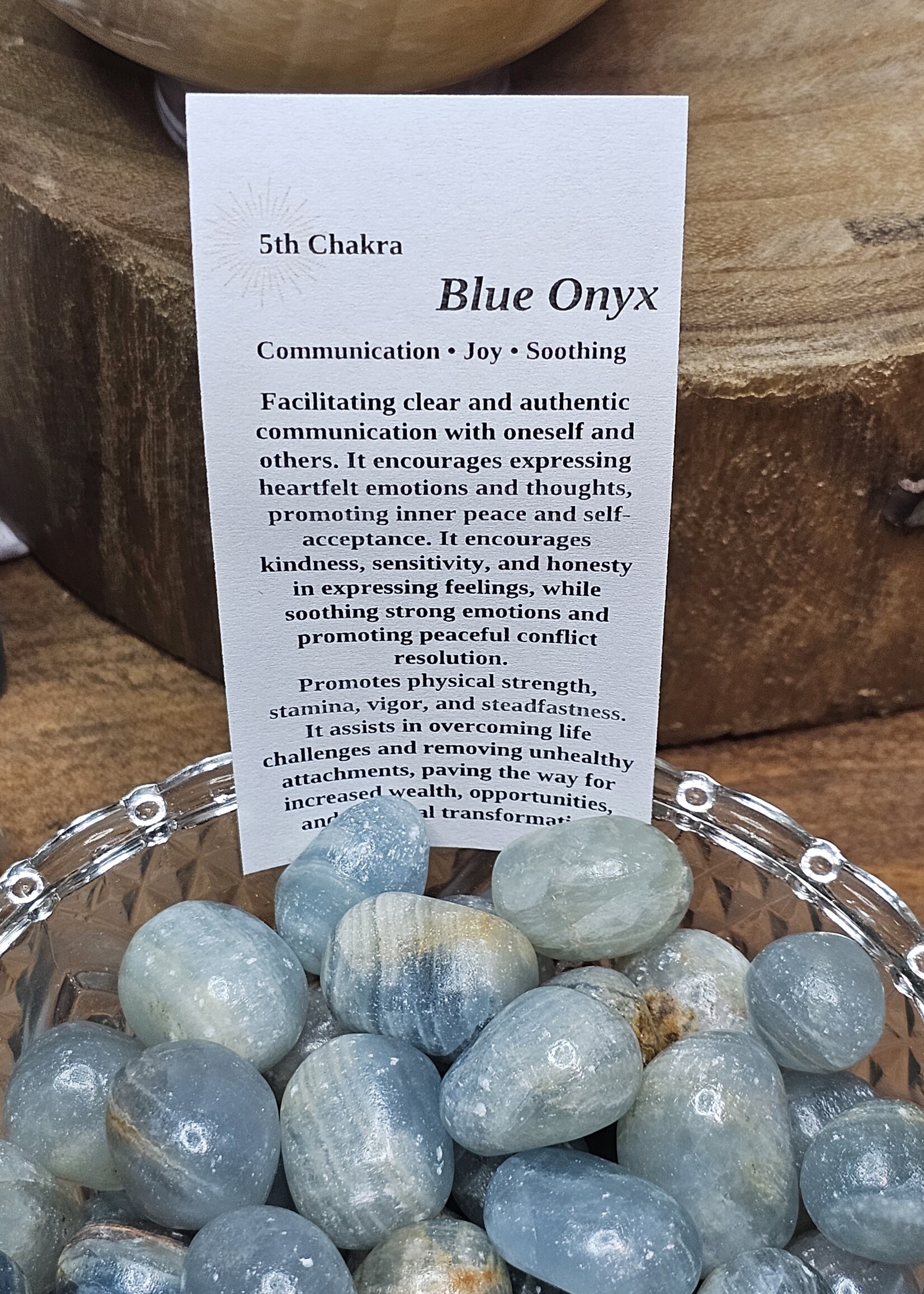 Blue Onyx, Tumbled Medium