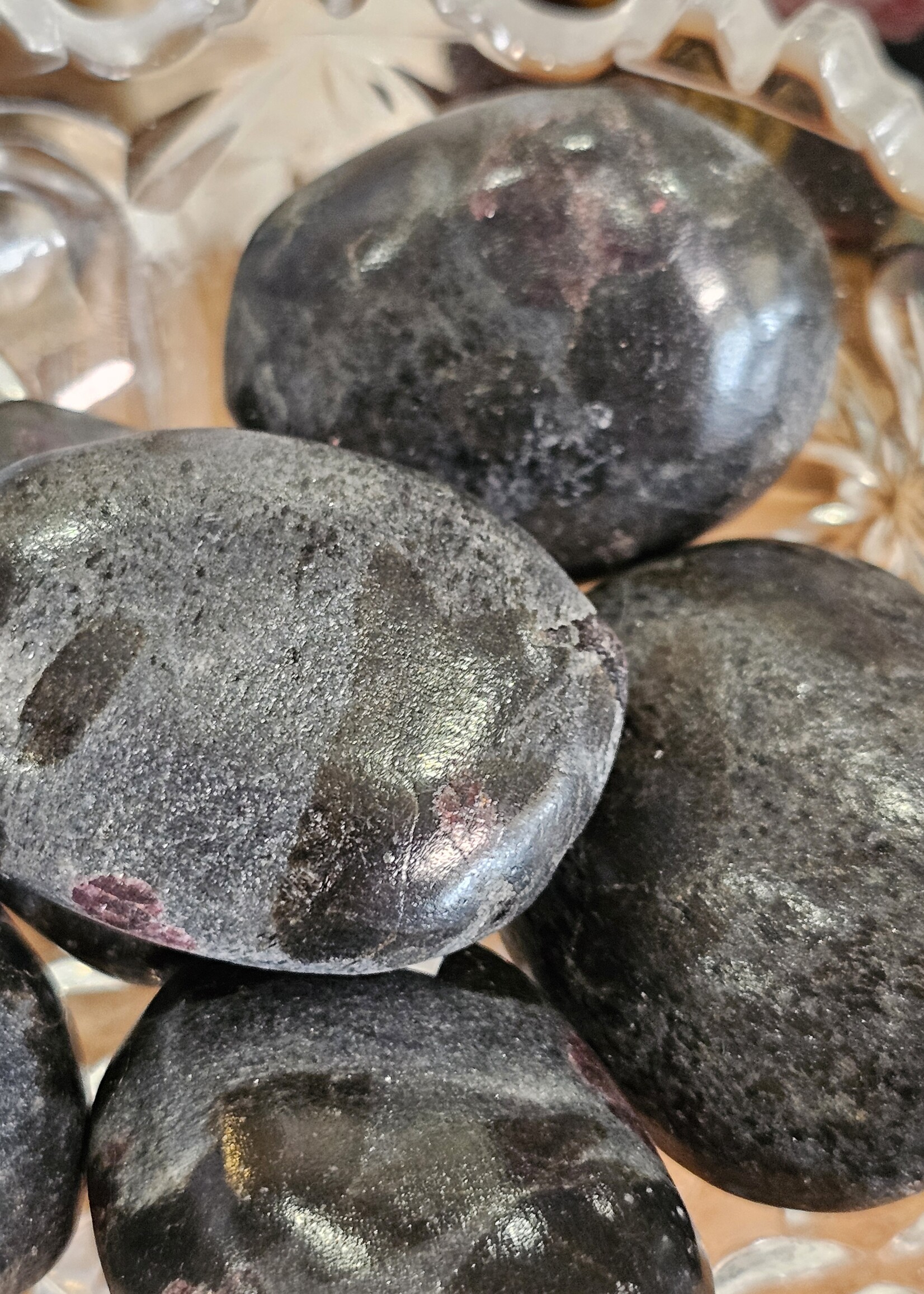 Garnet & Staurolite Matrix Palm Stone SM