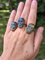 Labradorite Skull Copper Electroform Ring