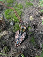 Citrine & Emerald Angel Wings Necklace DVK