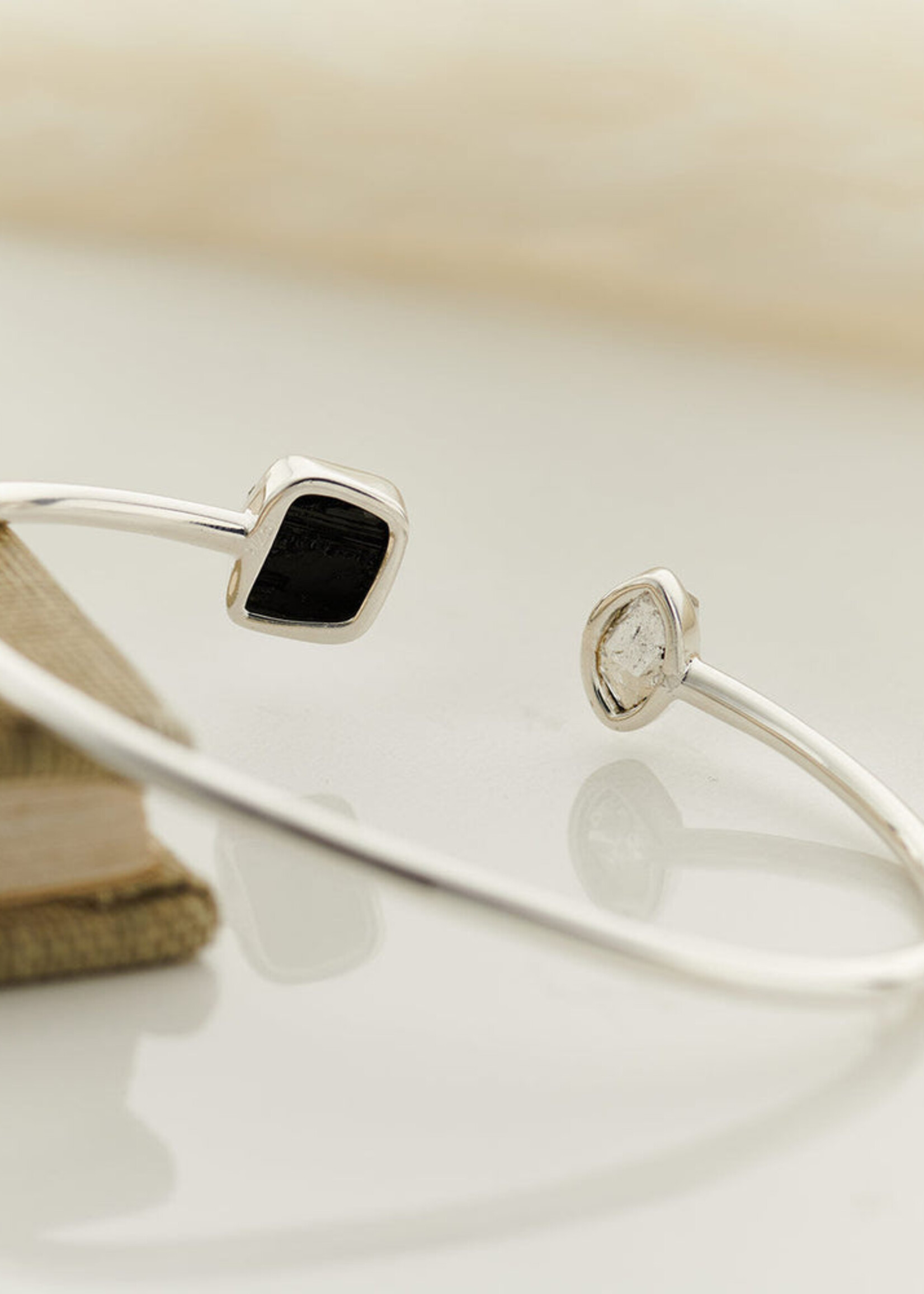 2 Stone Sterling Silver Bracelet,