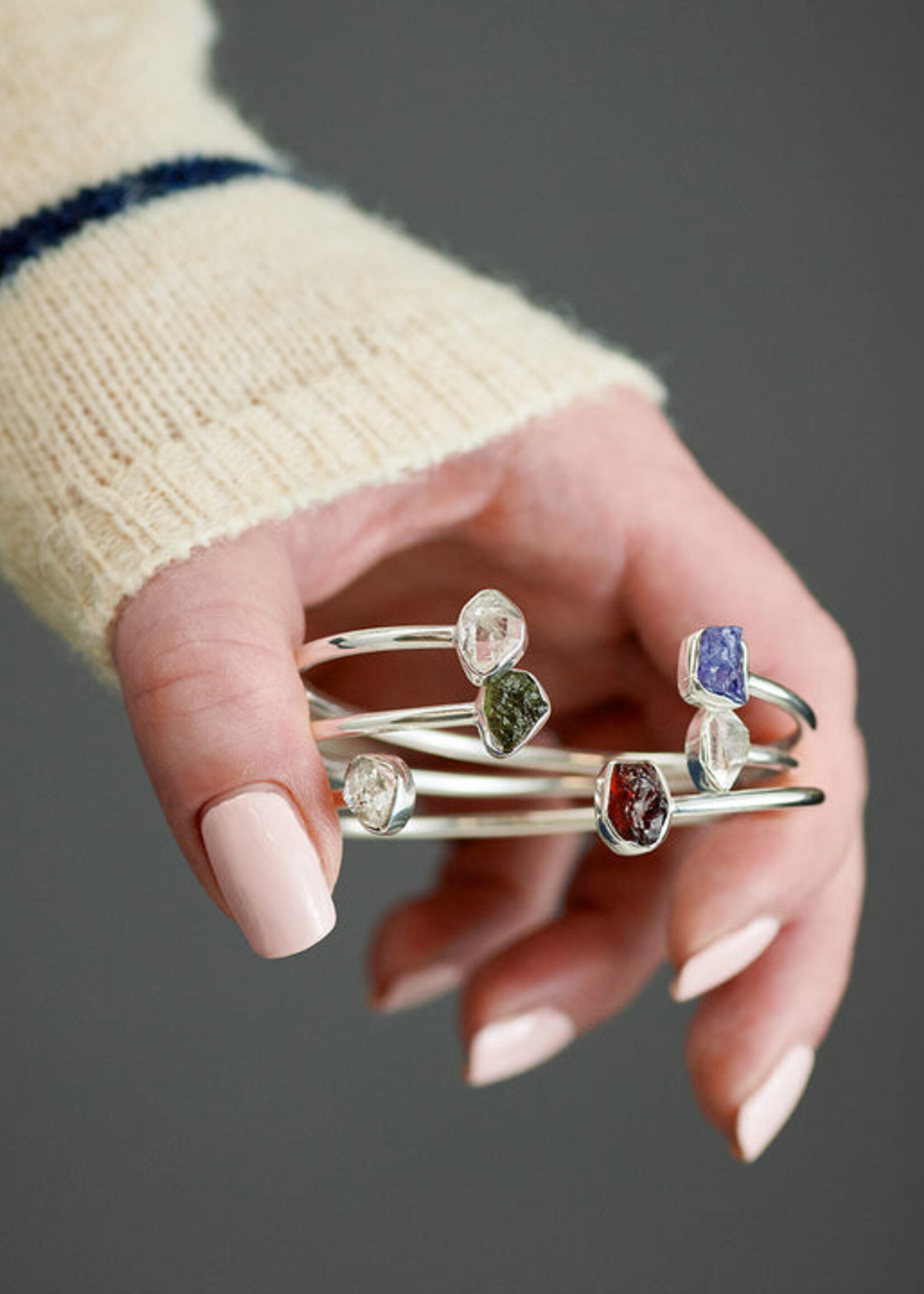 2 Stone Sterling Silver Bracelet,