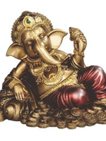 Ganesh Reclining on Abundance – Wealth, Success, Divine Flow, & Support, 5"H x5"W