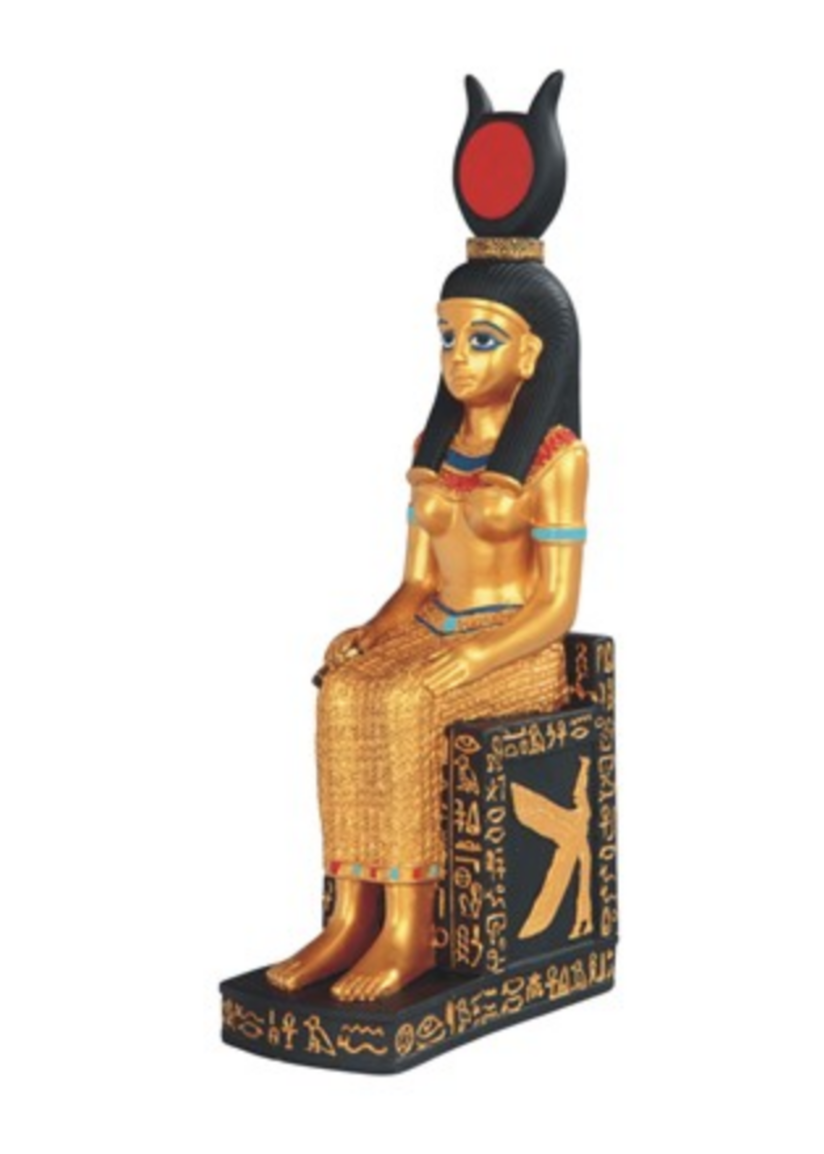 Seated Hathor: Egyptian Goddess of Radiance, Protection & Sacred Presence, 11"H x 3"Wx 5"D