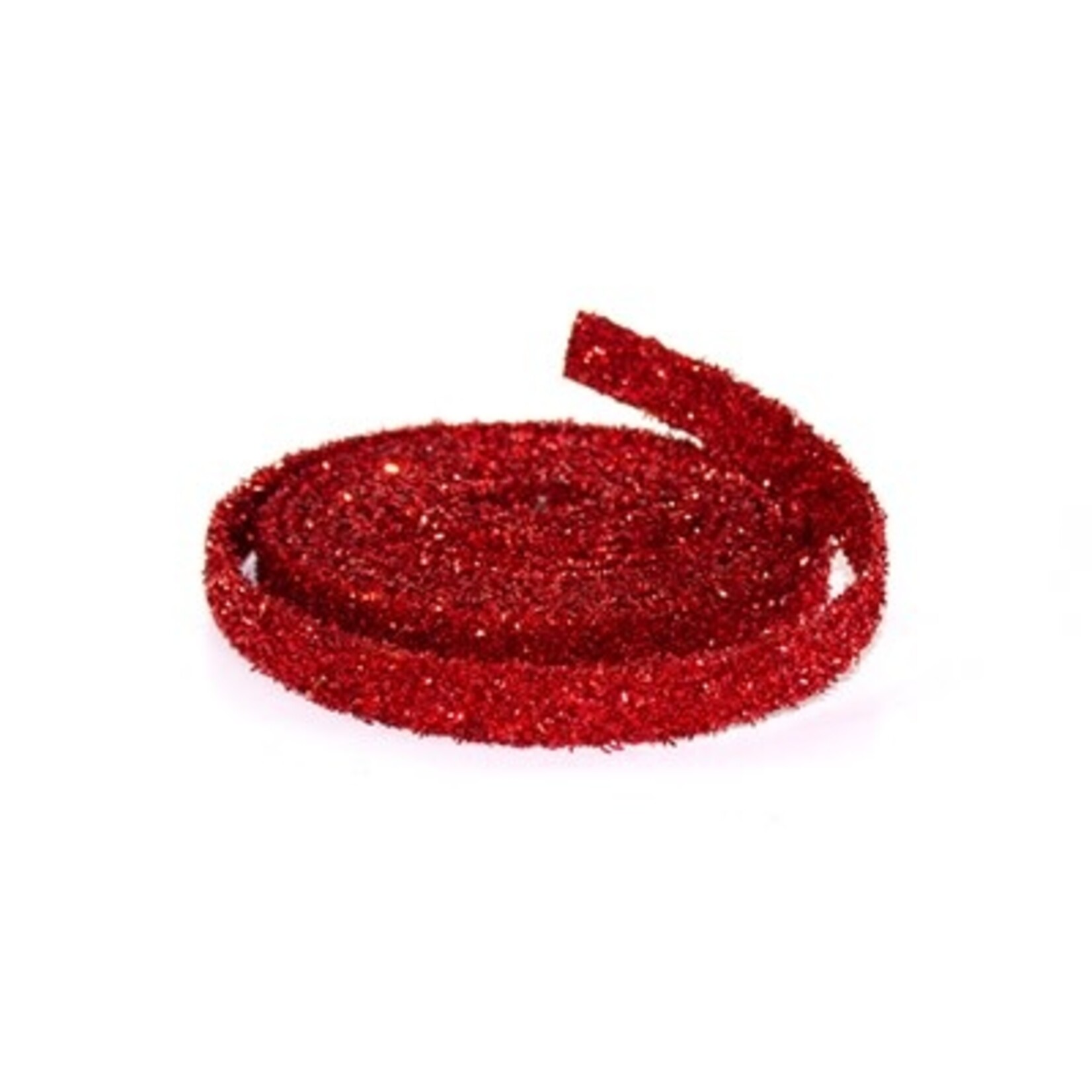 15' Red Glitter Rope Plastic