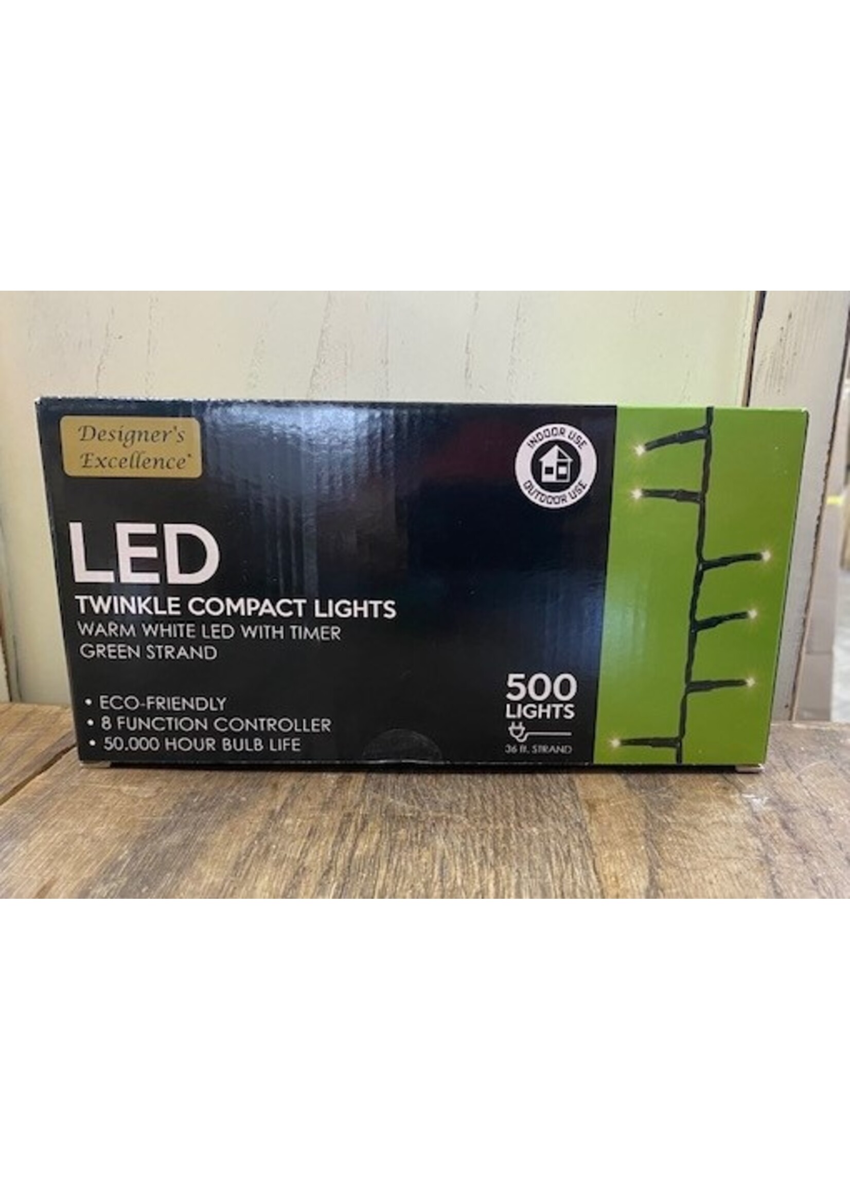 Green Cord Twinkle Compact LED Lights