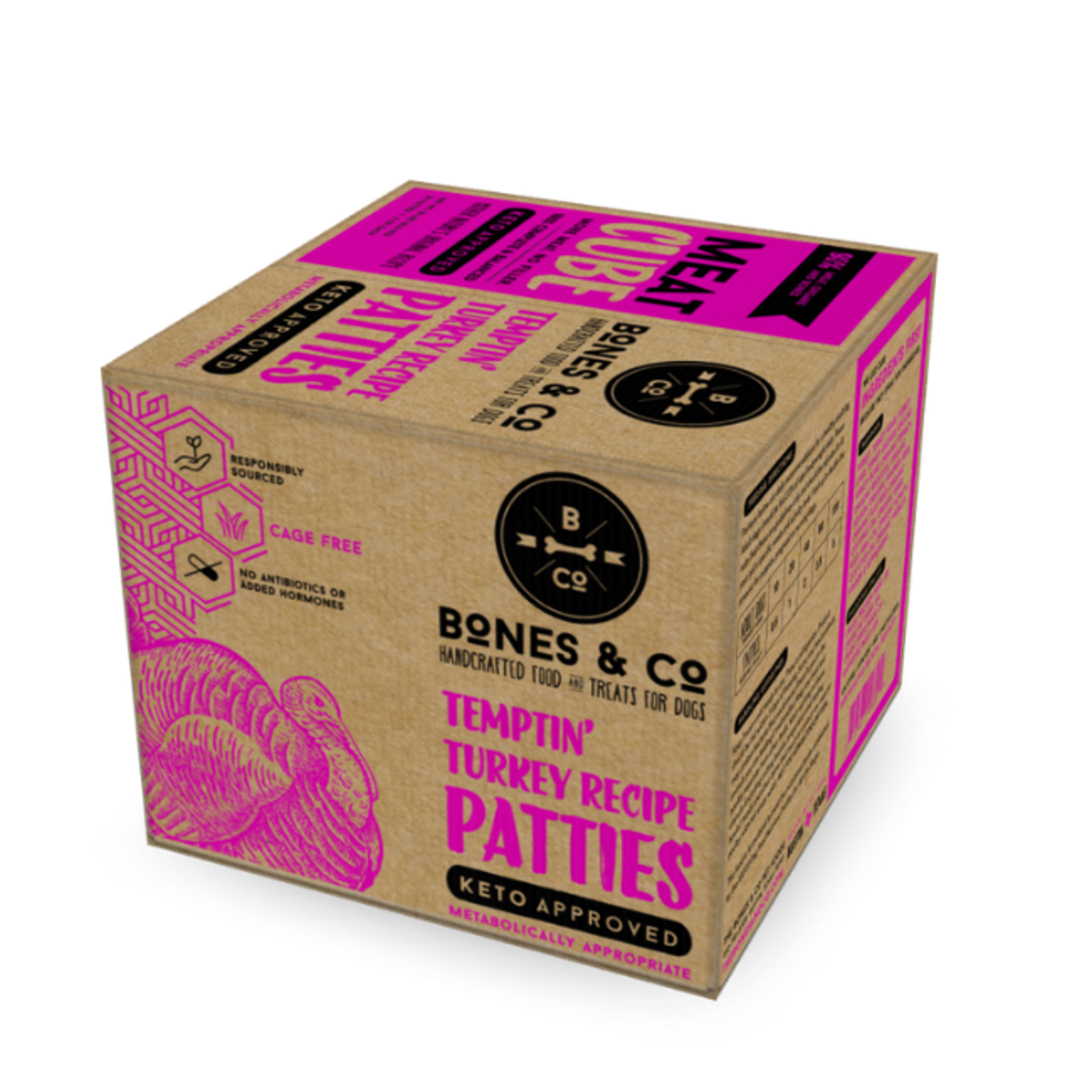 Bones & Co Bones & Co D GF Raw Patties Turkey 18#