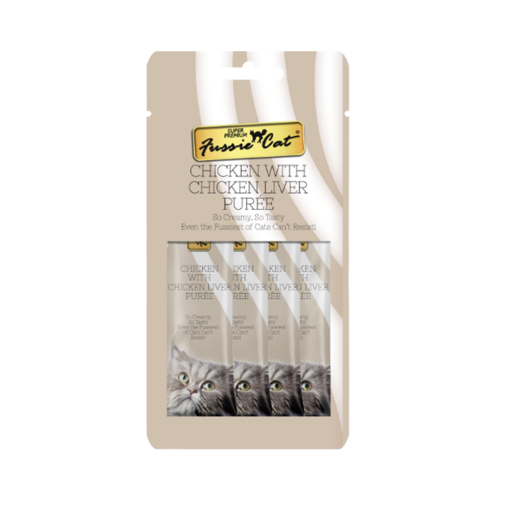 Fussie Cat Fussie Cat GF Puree Chicken & Chicken Liver Treat 4-Pack