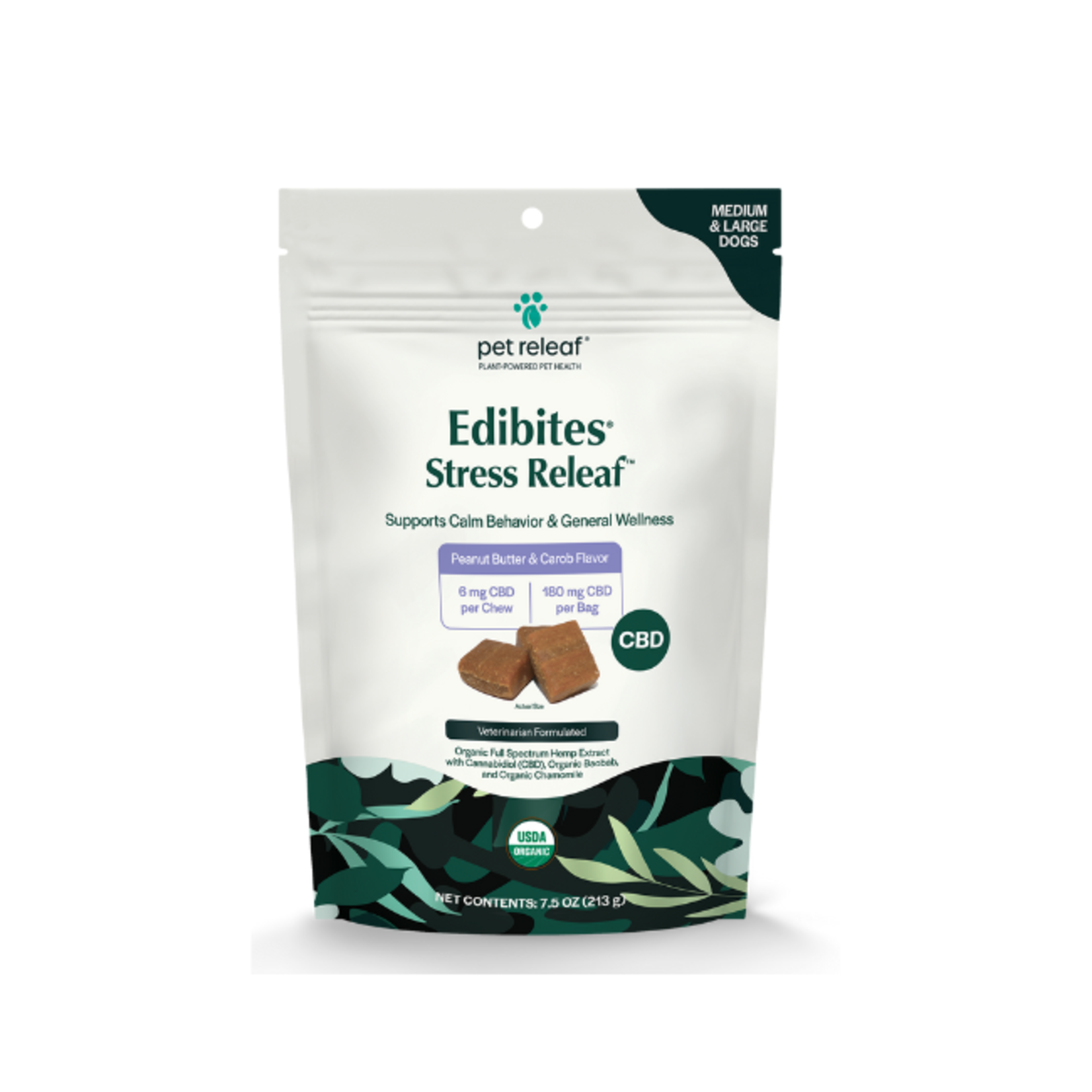Pet Releaf Pet Releaf Edibites Stress Releaf PB Large Dog 7.5oz