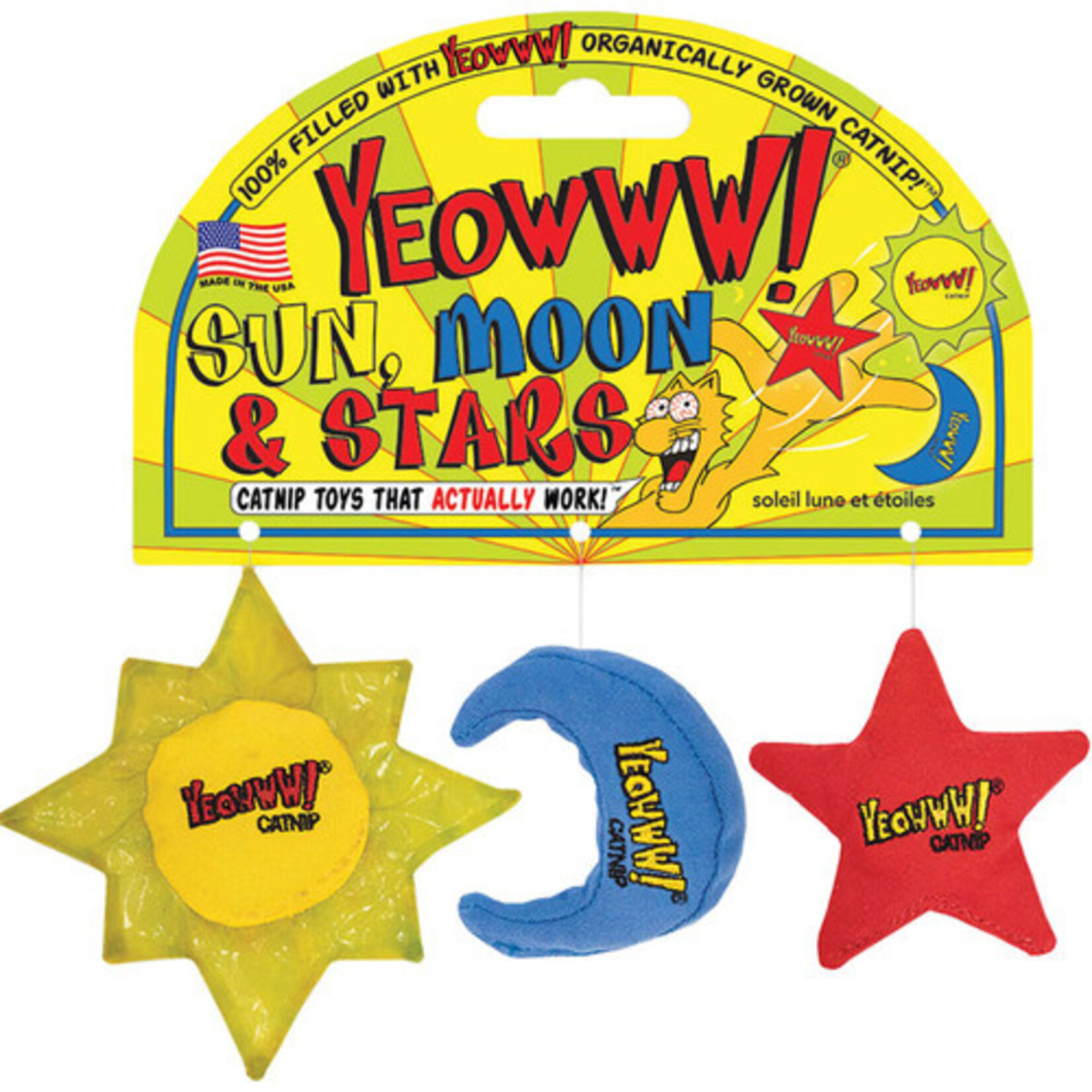 Yeowww! Yeowww! Catnip Sun, Moon & Star 3-Pack