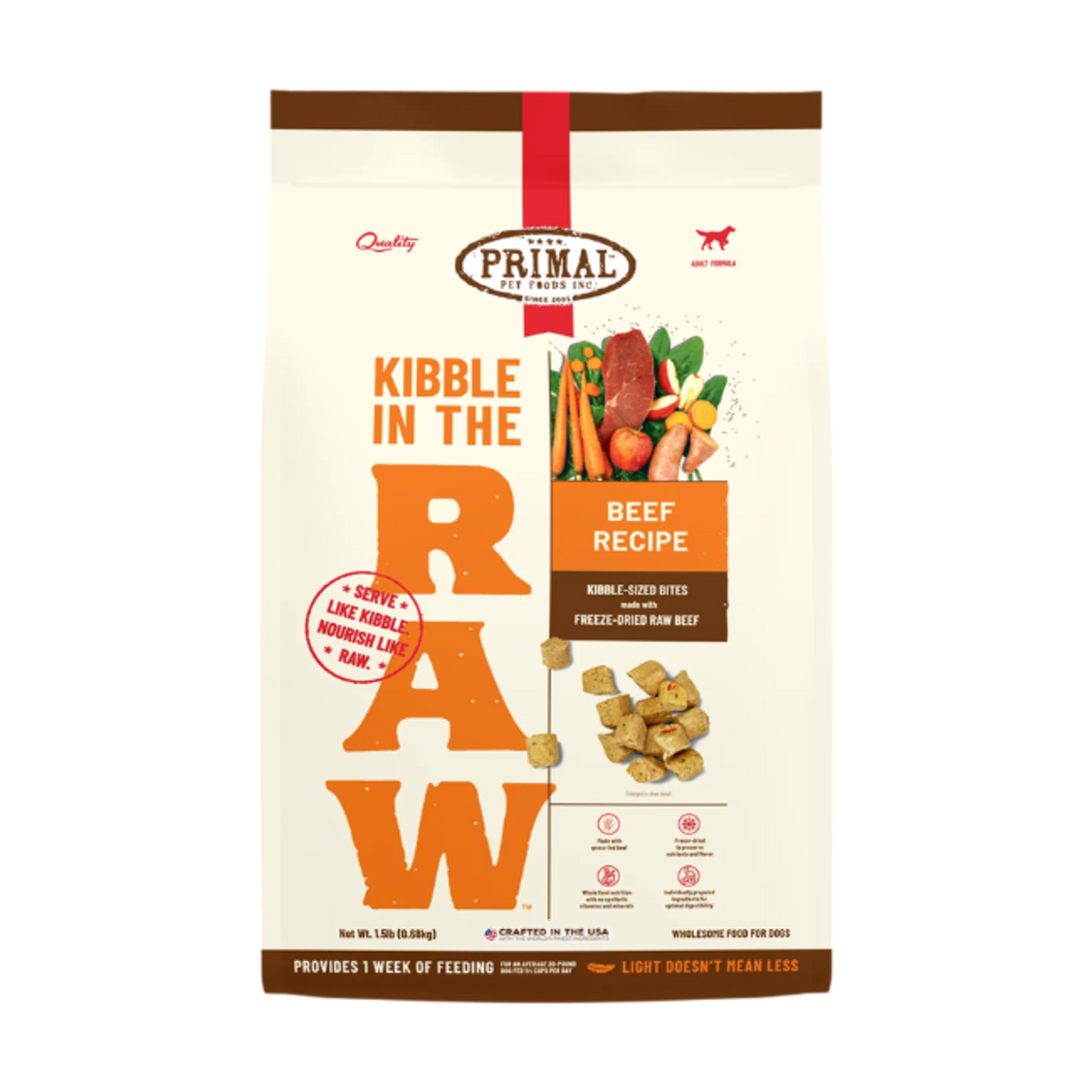 Primal Primal Kibble in the Raw Beef 1.5#