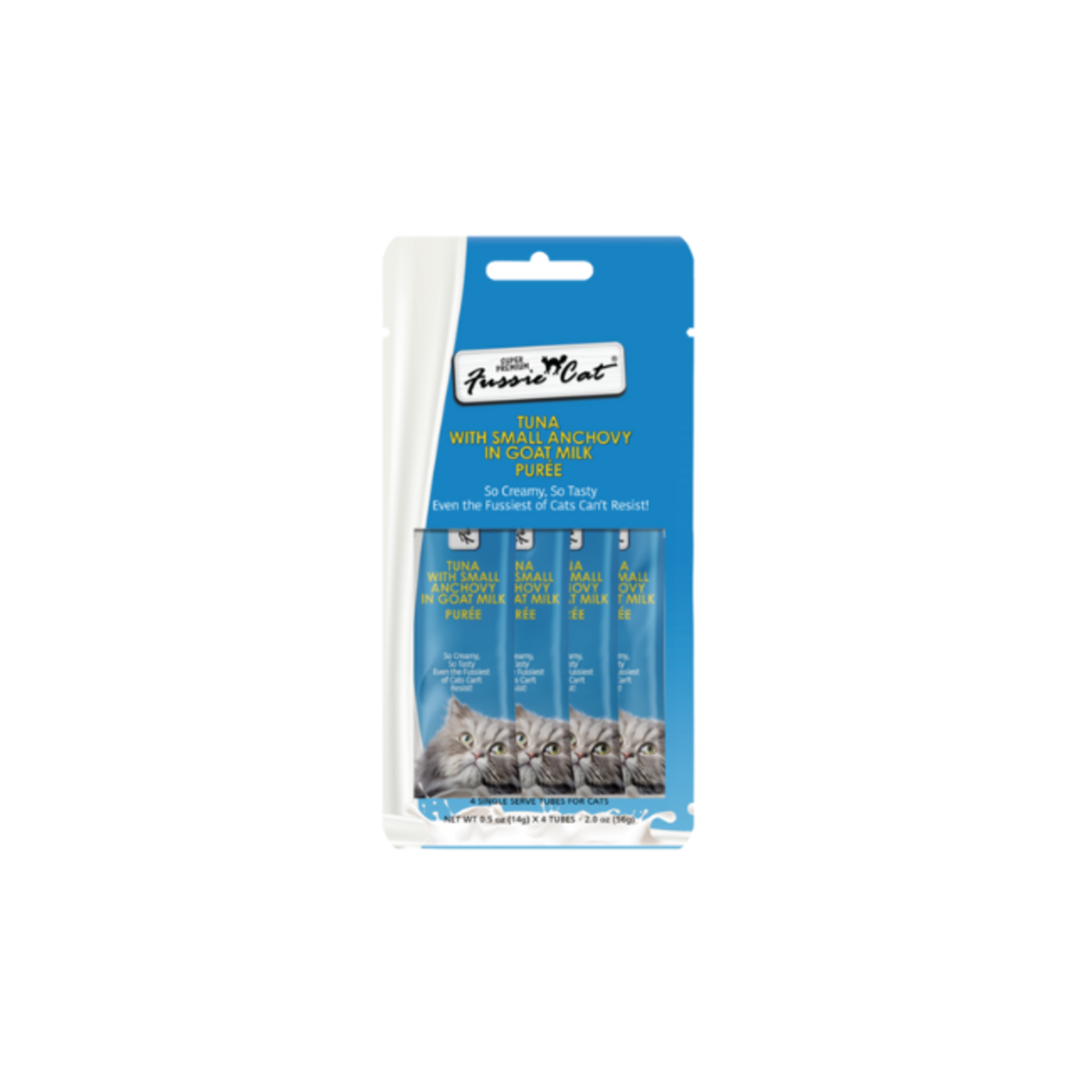 Fussie Cat Fussie Cat Puree Tuna & Anchovies in Goat Milk 4-Pack