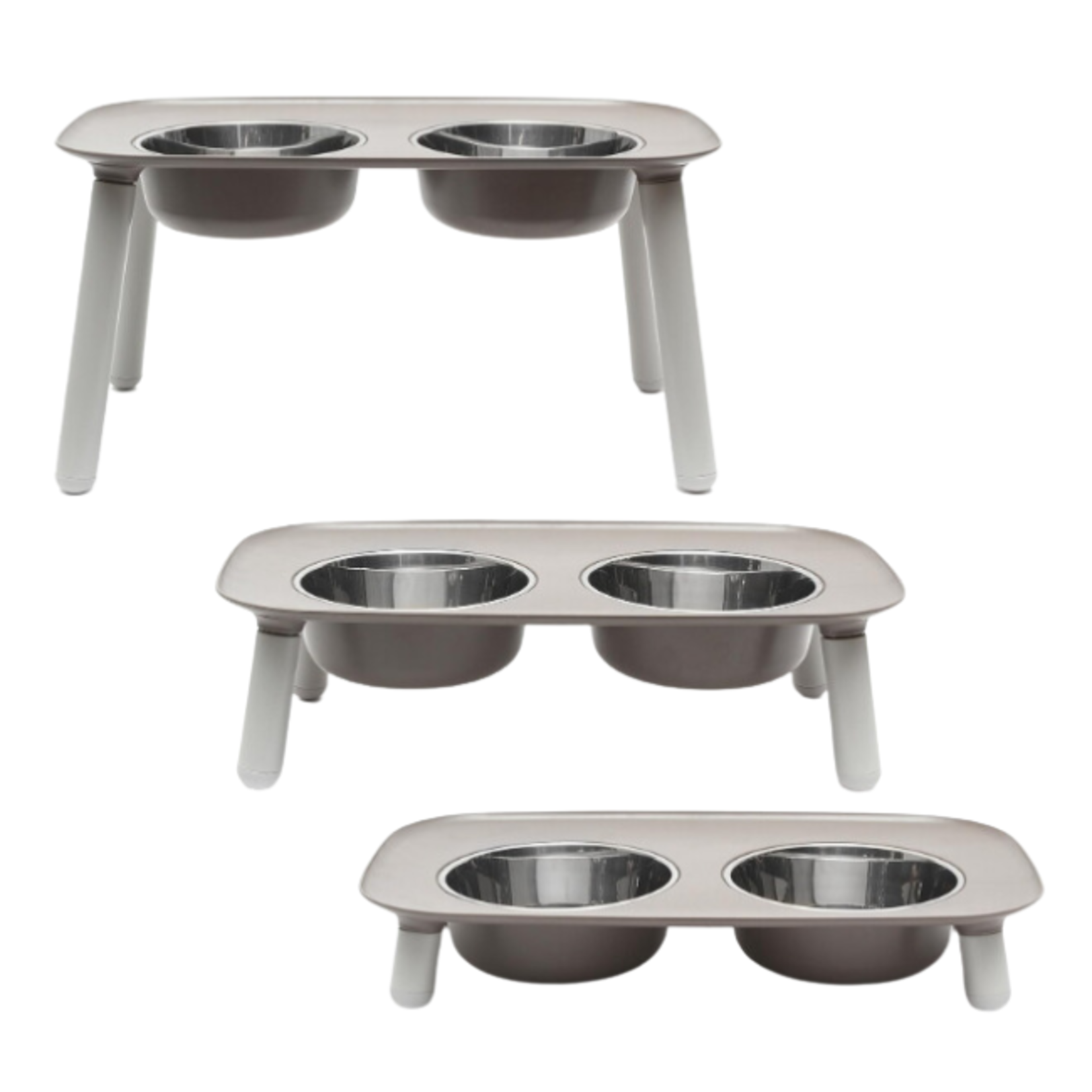 Messy Mutts Messy Mutts Elevated Feeder Gray