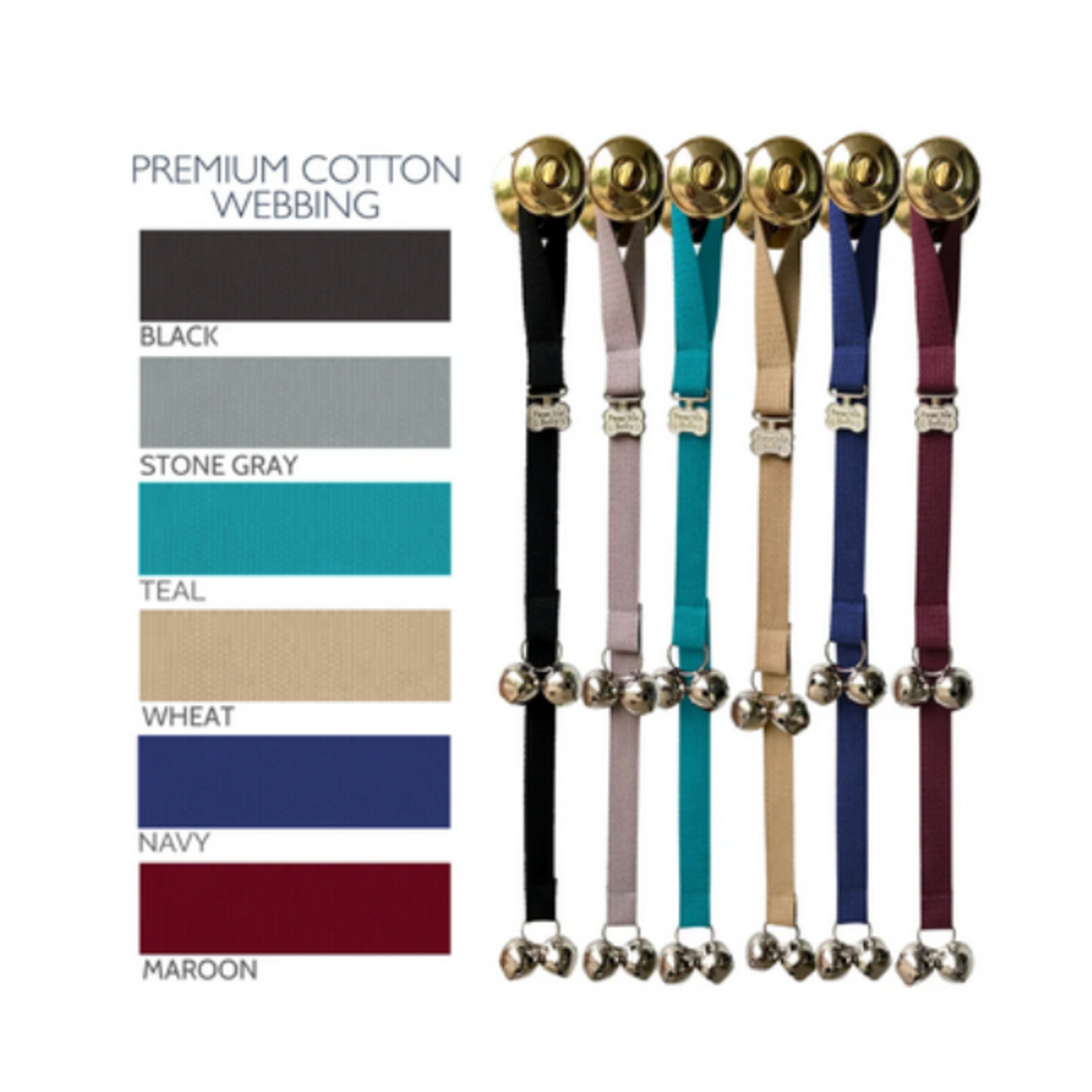 Poochie Bells Poochie Bells Cotton Webbing Assorted Colors