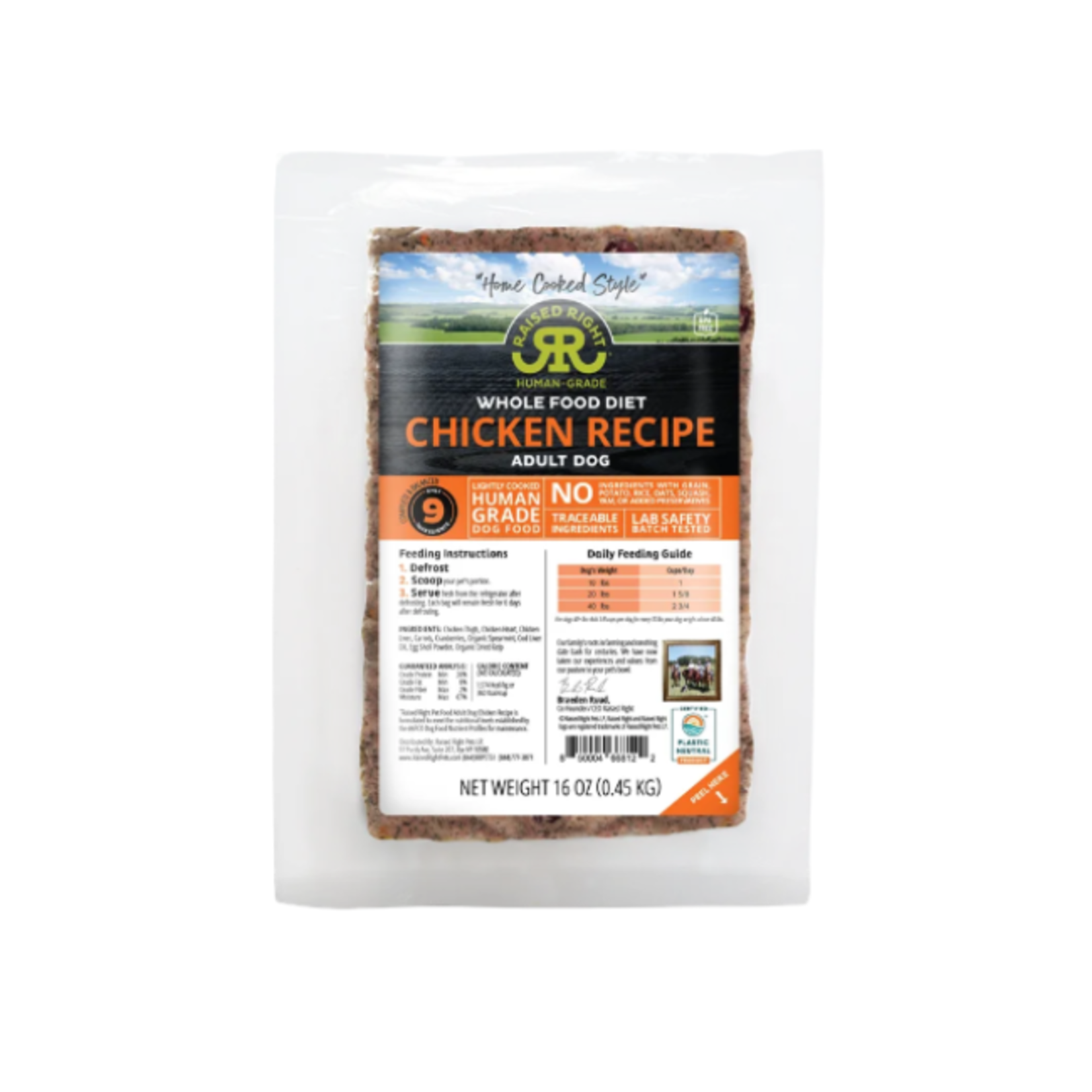Raised Right Raised Right Gently Cooked Adult Chicken 1#