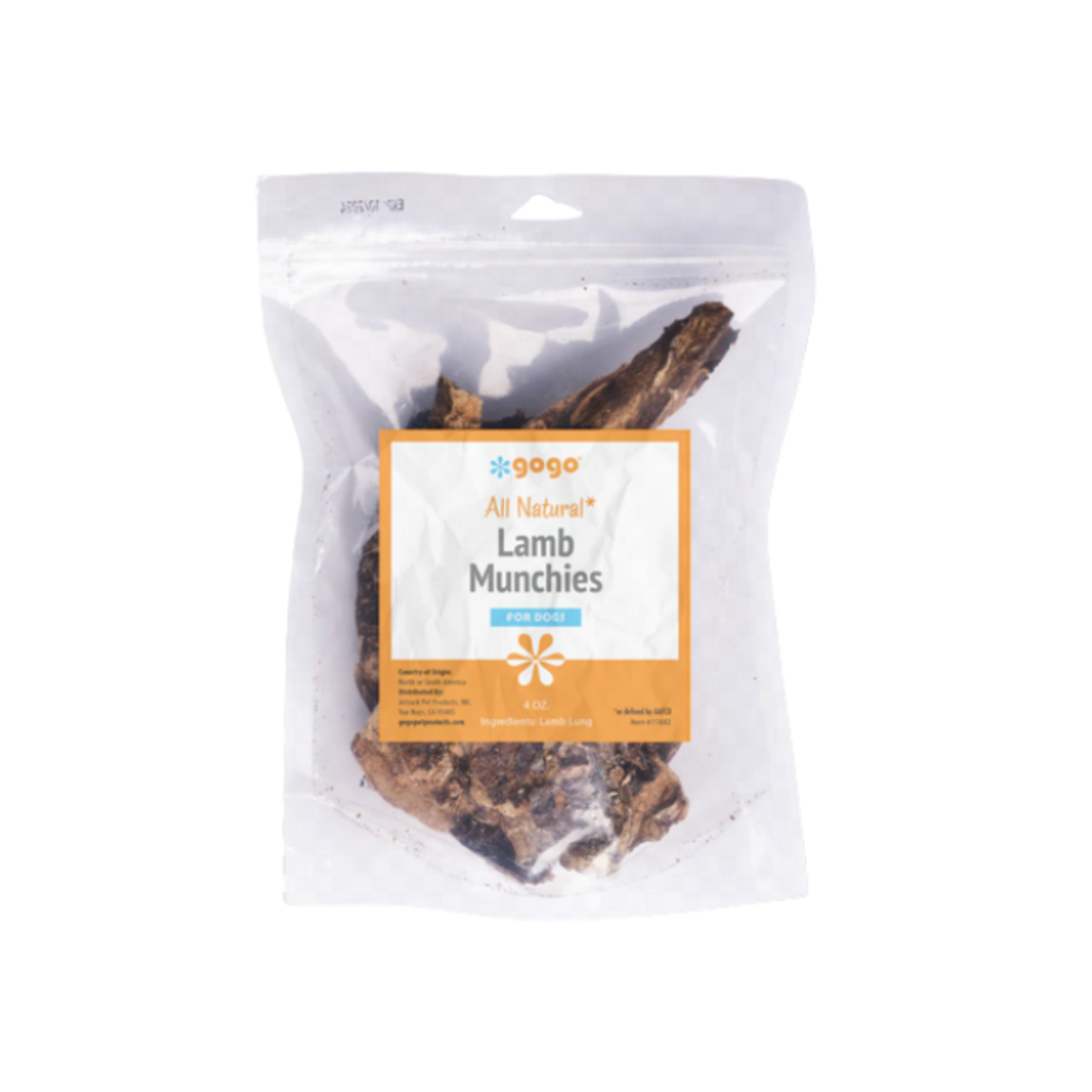 Gogo Gogo Lamb Lung Munchies 4oz