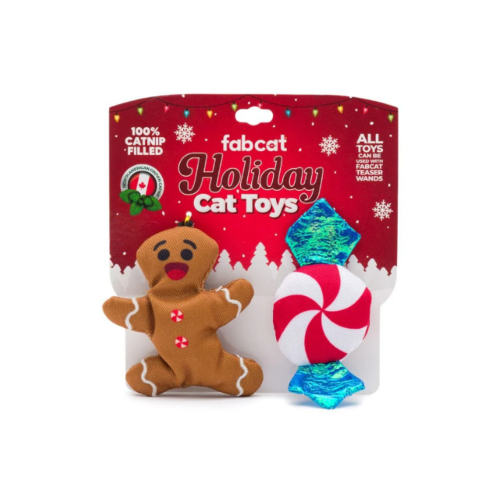 Fabdog Fabcat Holiday Gingerbread Peppermint 2-Pack