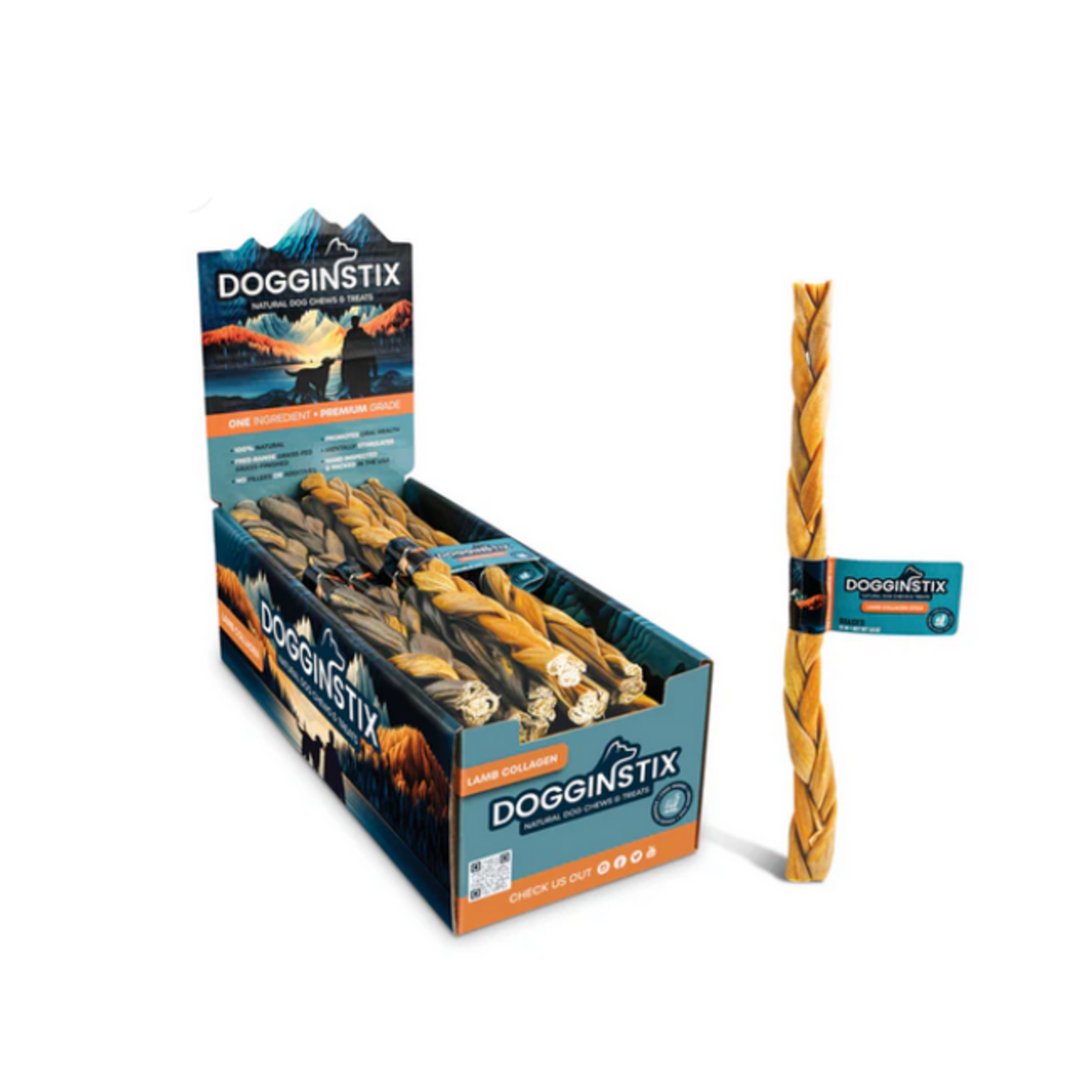 Dogginstix Dogginstix Lamb Collagen Braided 12"