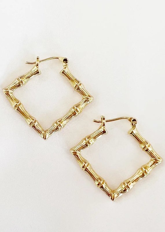 Throwback Bamboo Hoops Gold Filled