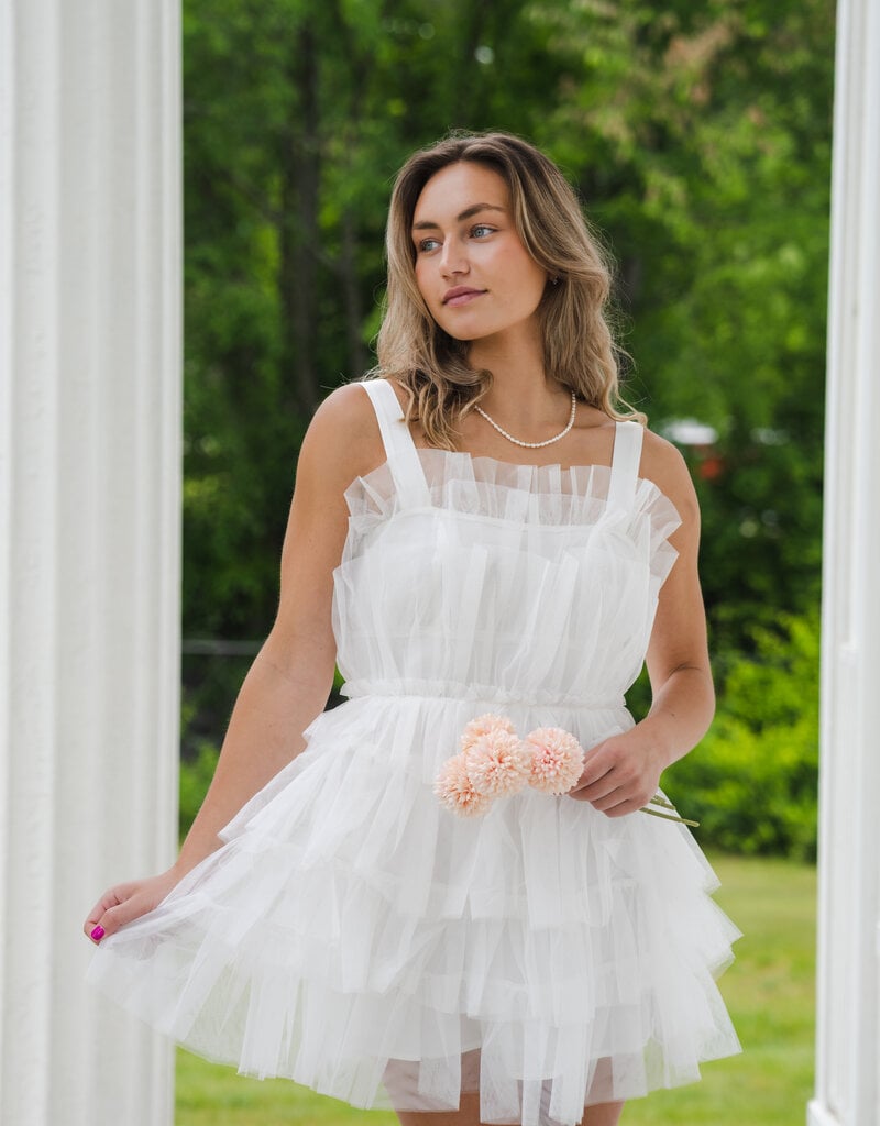 White Tulle Mini Dress