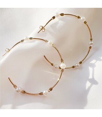 Salt Water Pearl Hoops