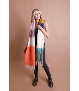 Mohair Color Block Scarf