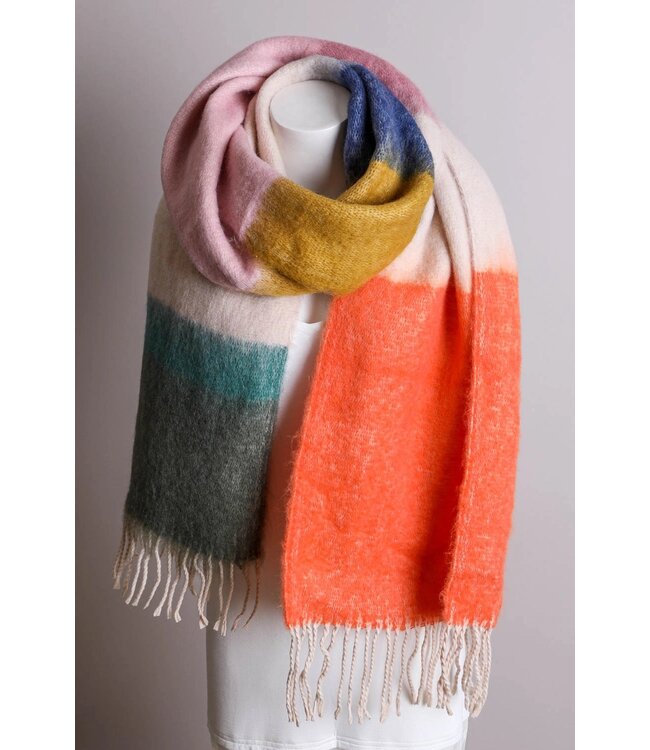 Mohair Color Block Scarf