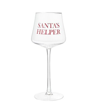 Santa's Helper Wine Glass