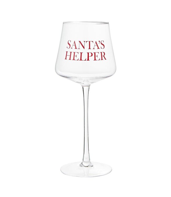 Santa's Helper Wine Glass