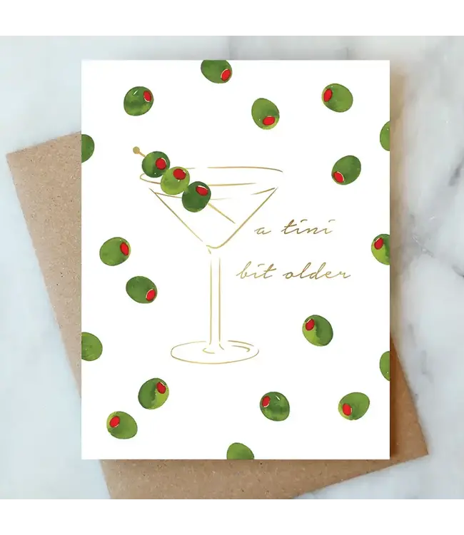 Martini Olives Birthday Card