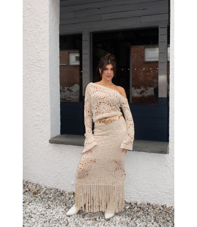 Get Away Crochet Midi Skirt
