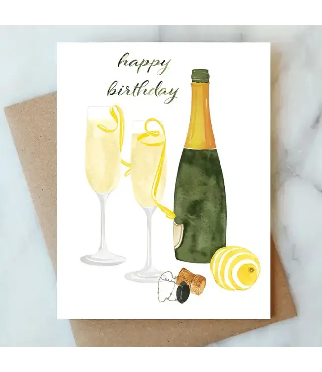 French 75 Champagne Birthday Card