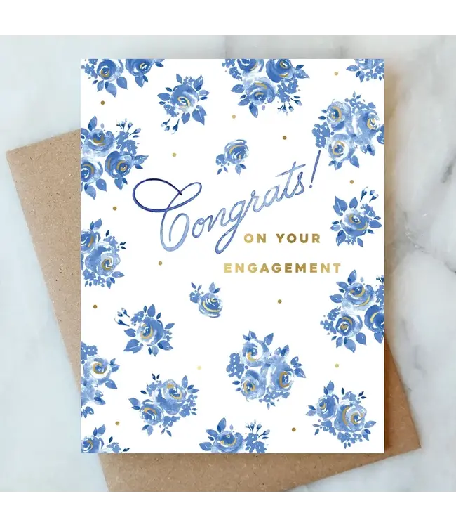 French Blue Engagement Card