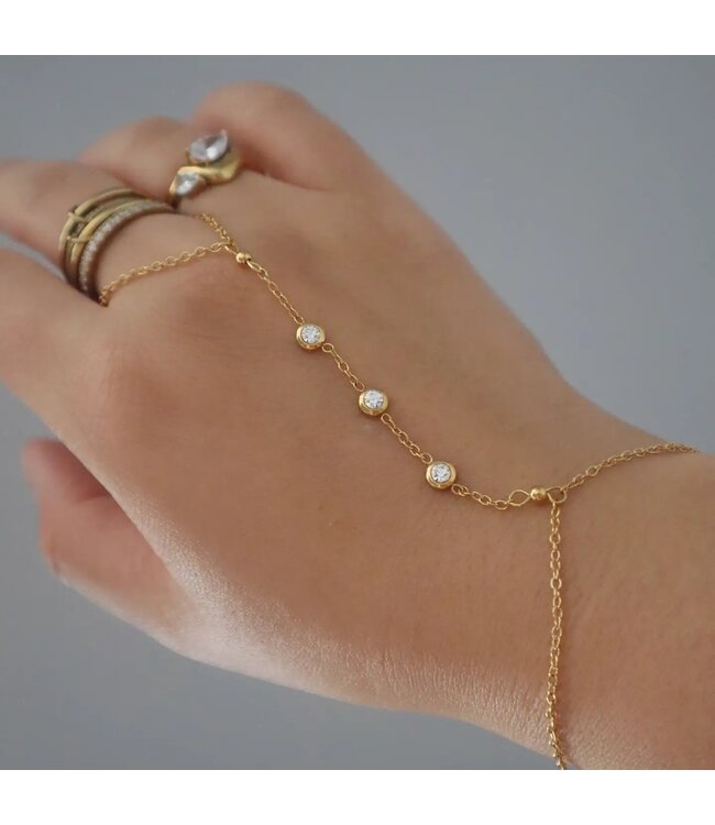 Cz Hand Chain Bracelet