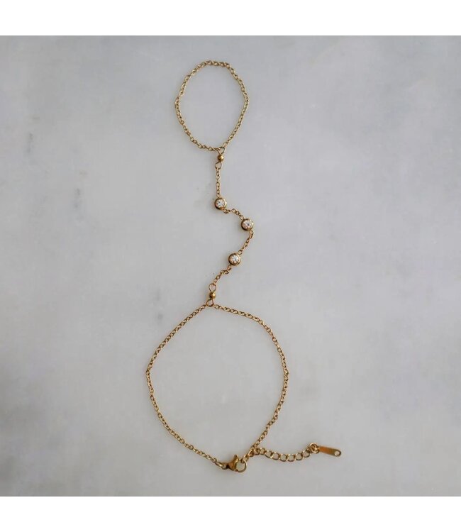 Cz Hand Chain Bracelet