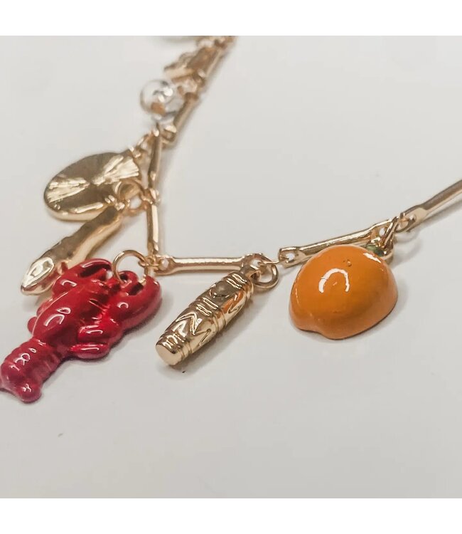 Lobster Party Charm Necklace