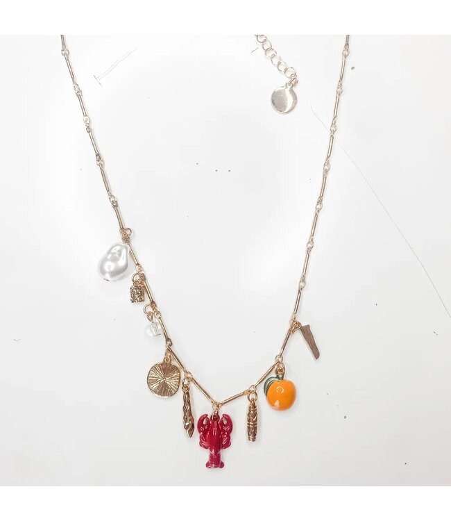 Lobster Party Charm Necklace