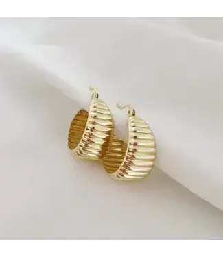 Riley Textured Dome Hoops