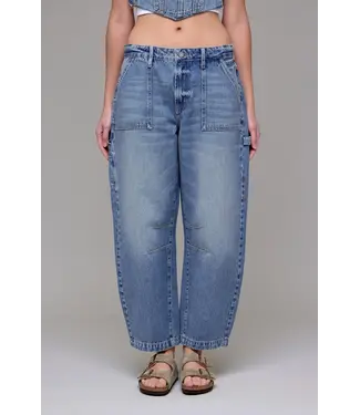 Crop & Roll Barrell Jean