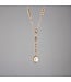 CZ & Pearl Lariat Necklace