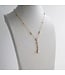 CZ & Pearl Lariat Necklace