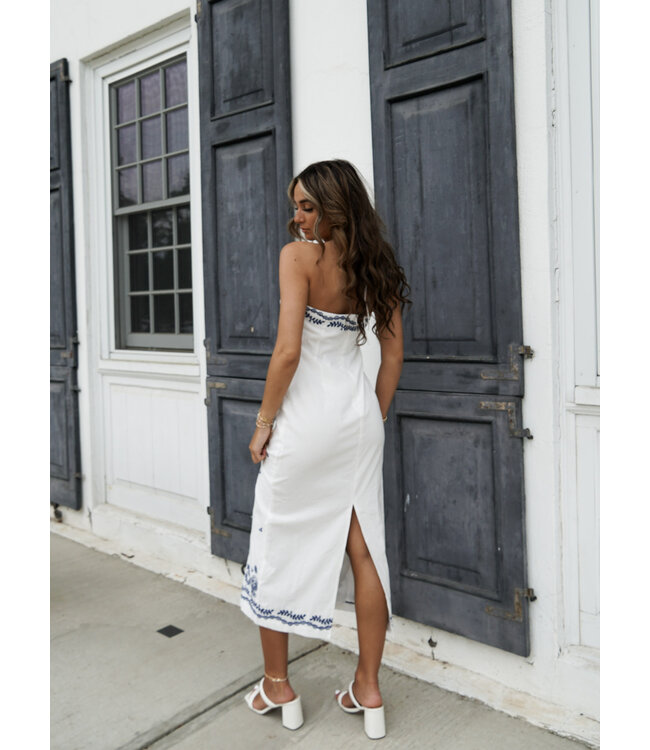 Porcelain Hearts Midi Dress